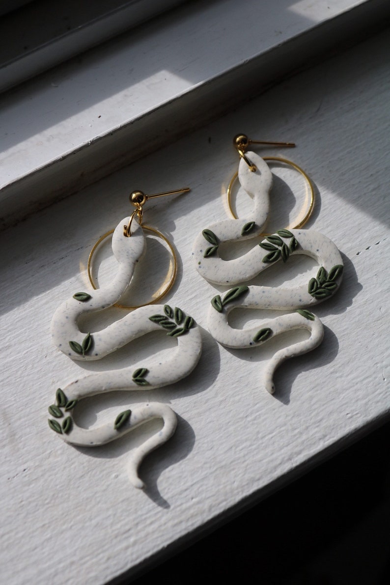 SNAKES polymer clay earrings imagem 4