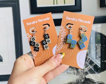 TETRIS TILE beaded earrings