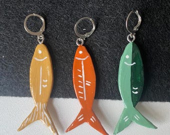 CANNED FISH polymer clay earrings