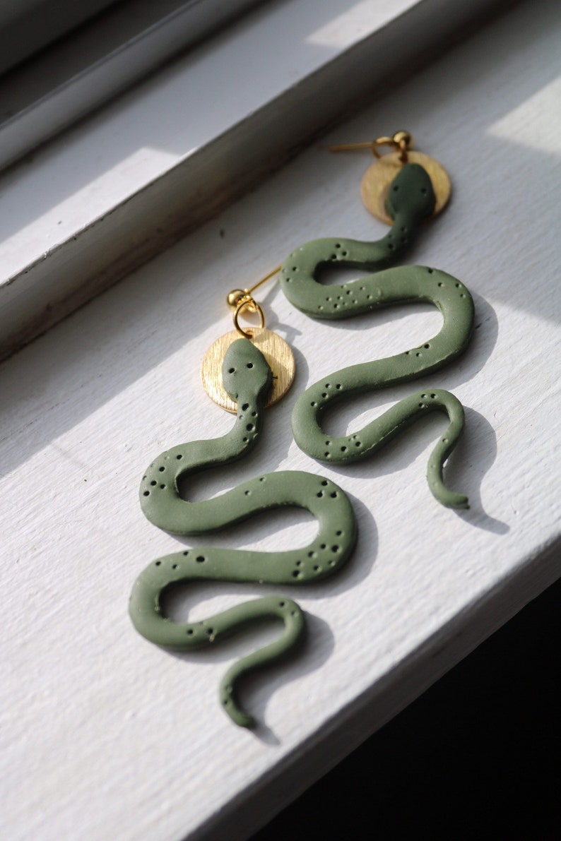 SNAKES polymer clay earrings imagem 5