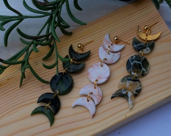 MOON PHASE polymer clay earrings