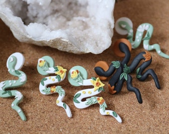 SNAKE STUDS polymer clay earrings
