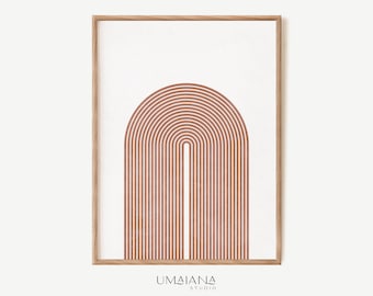 Art mural minimaliste arc-en-ciel, Boho arc-en-ciel imprimable (téléchargement numérique)