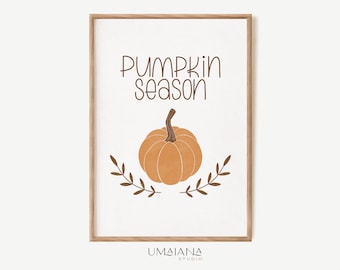 Fall Printable Wall Art Pumpkin Art Fall Prints Autumn Poster Fall Wall Art Autumn Print Fall Print Fall Decor Digital Print