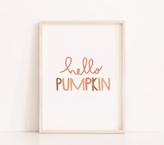 Hello Pumpkin Printable Wall Art Fall Decor Digital Print | Etsy