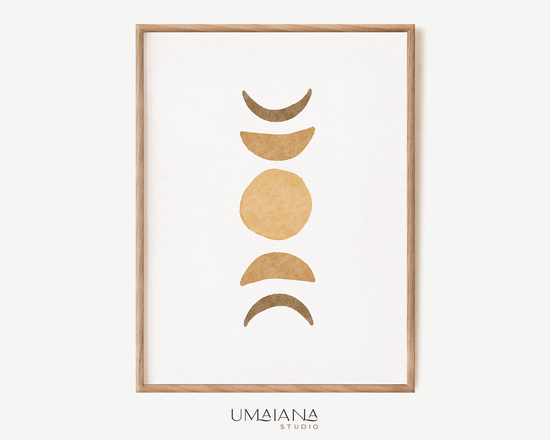 Moon Phases Printable Wall Art Digital Print Neutral Wall Art Abstract ...