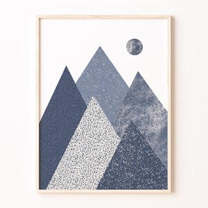 Scandinavian Mountain Art Print Printable Wall Art Digital Print Neutral Wall Art Abstract Art ...