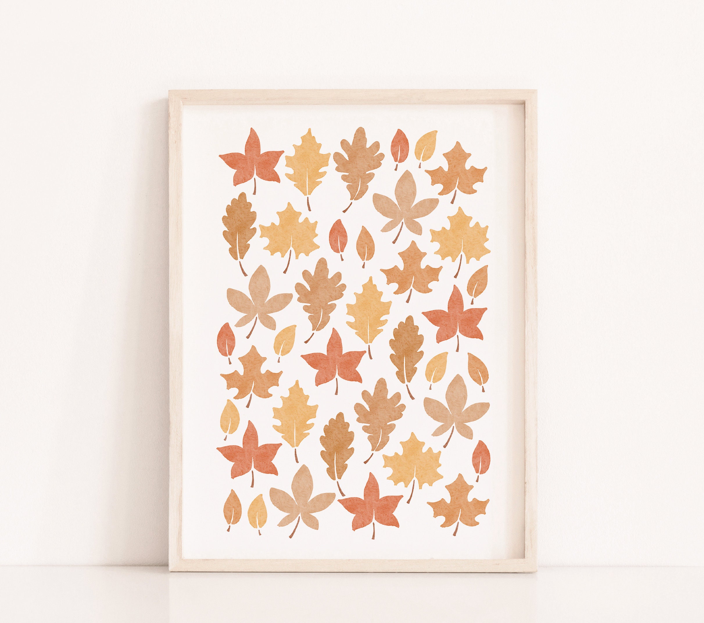 Autumn Leaves Printable Wall Art Fall Decor Digital Print Etsy