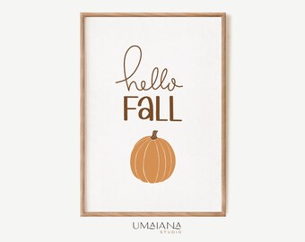 Fall Printable Wall Art Pumpkin Art Fall Prints Autumn Poster Fall Wall Art Autumn Print Fall Print Fall Decor Digital Print