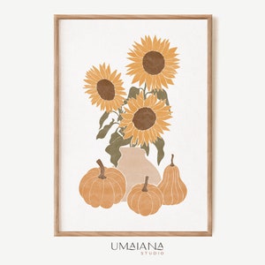 Arte de pared imprimible de otoño Impresión de girasol Impresiones de otoño Cartel de otoño Arte de pared de otoño Impresión de otoño Impresión de otoño Decoración de otoño Impresión digital