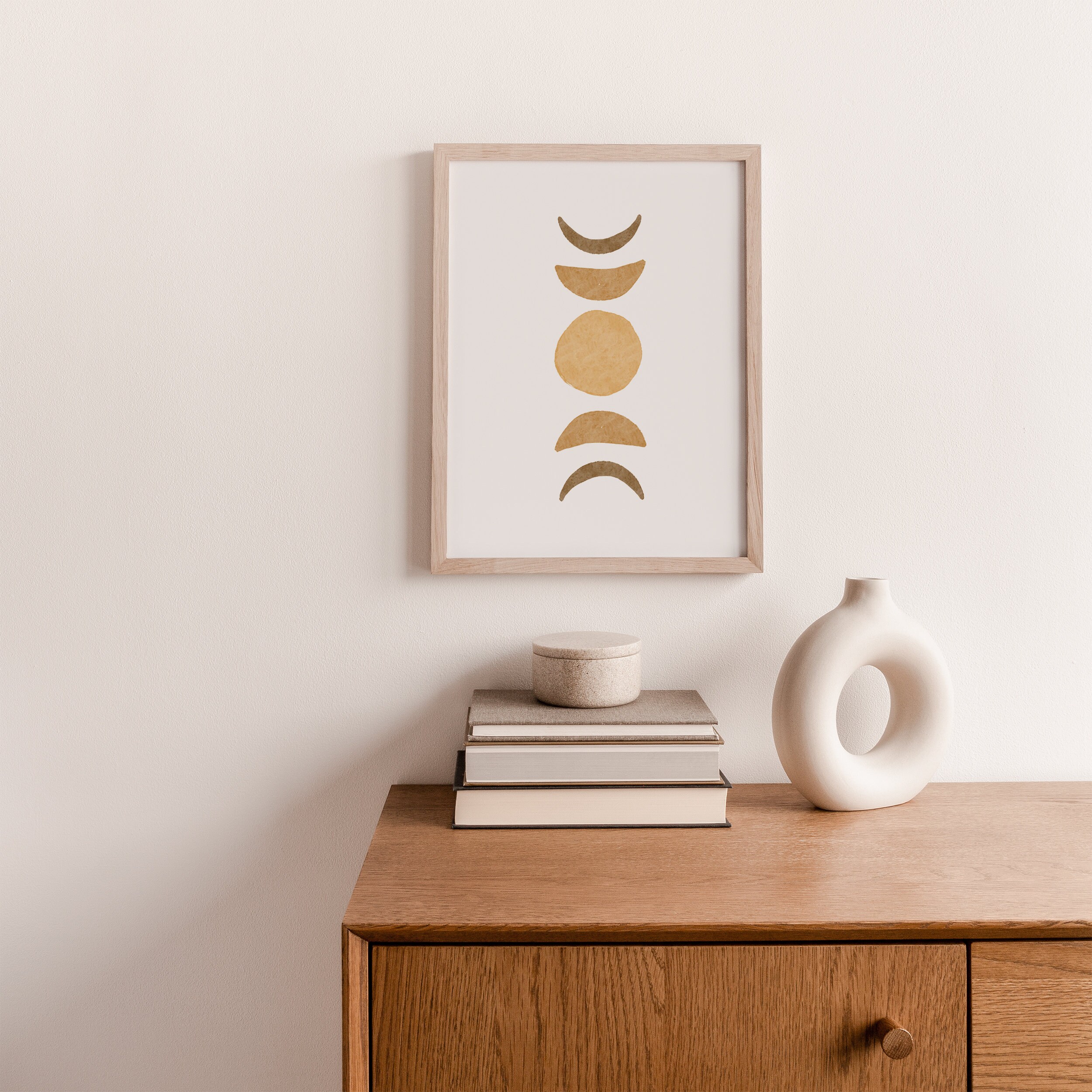 Moon Phases Printable Wall Art Digital Print Neutral Wall Art | Etsy