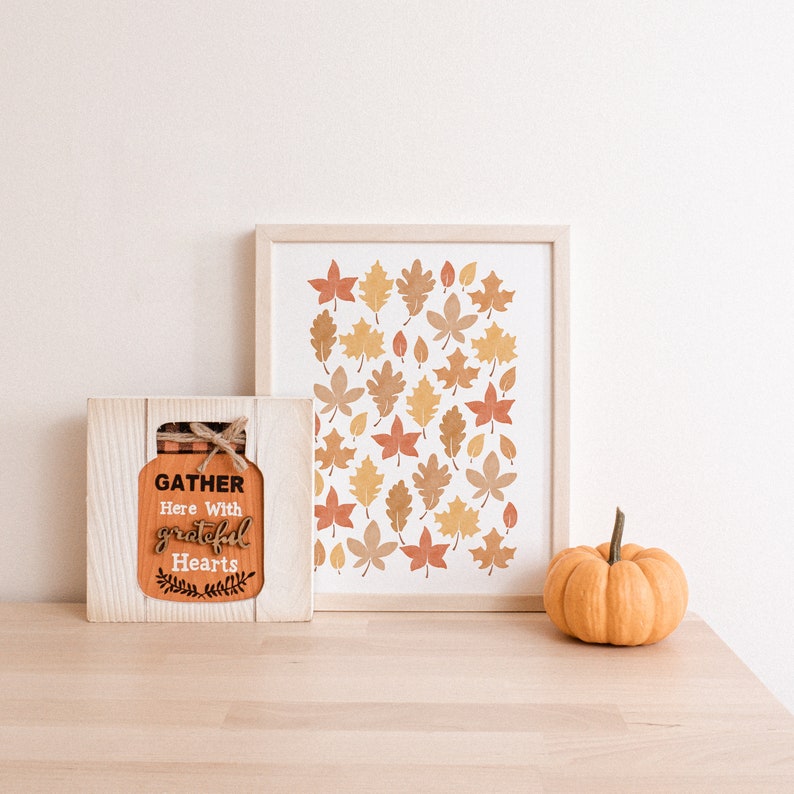 Autumn Leaves Printable Wall Art Fall Decor Digital Print Etsy