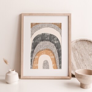 Abstract Rainbow Printable Wall Art Digital Print Neutral Wall Art Boho ...
