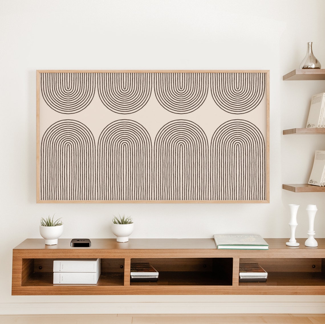 Frame Art TV abstracto moderno arte digital contemporáneo Boho Etsy