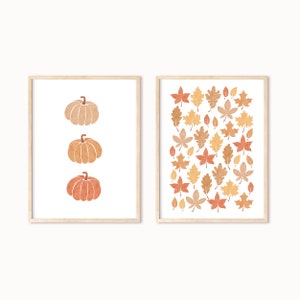 Set von zwei Herbst Prints Druckbare WandKunst Herbst Dekor Instant Download 2 Stück Wandkunst Boho Dekor Digitaldruck Neutrale Wandkunst