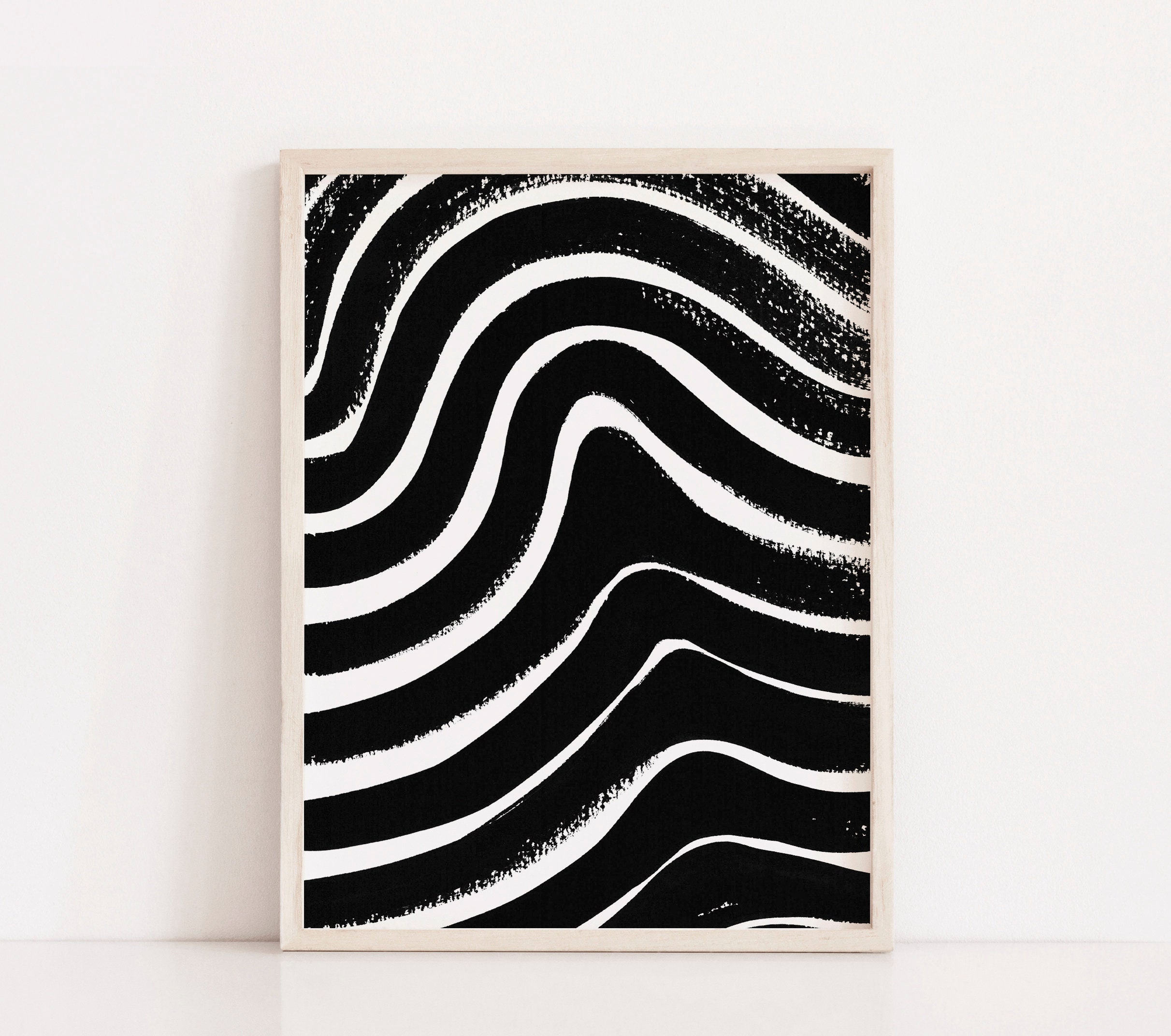 Black And White Geometric Printable Wall Art Digital Print Etsy