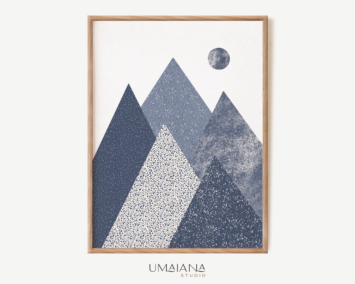 Scandinavian Mountain Art Print Printable Wall Art Digital - Etsy