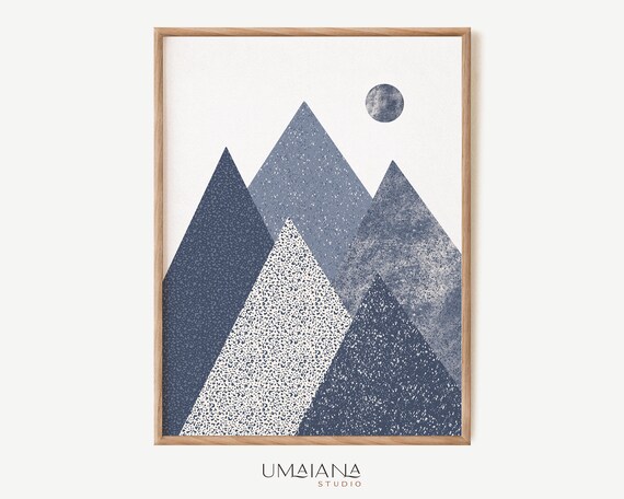 Scandinavian Mountain Art Print Printable Wall Art Digital - Etsy