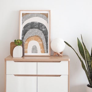 Abstract Rainbow Printable Wall Art Digital Print Neutral Wall Art Boho ...
