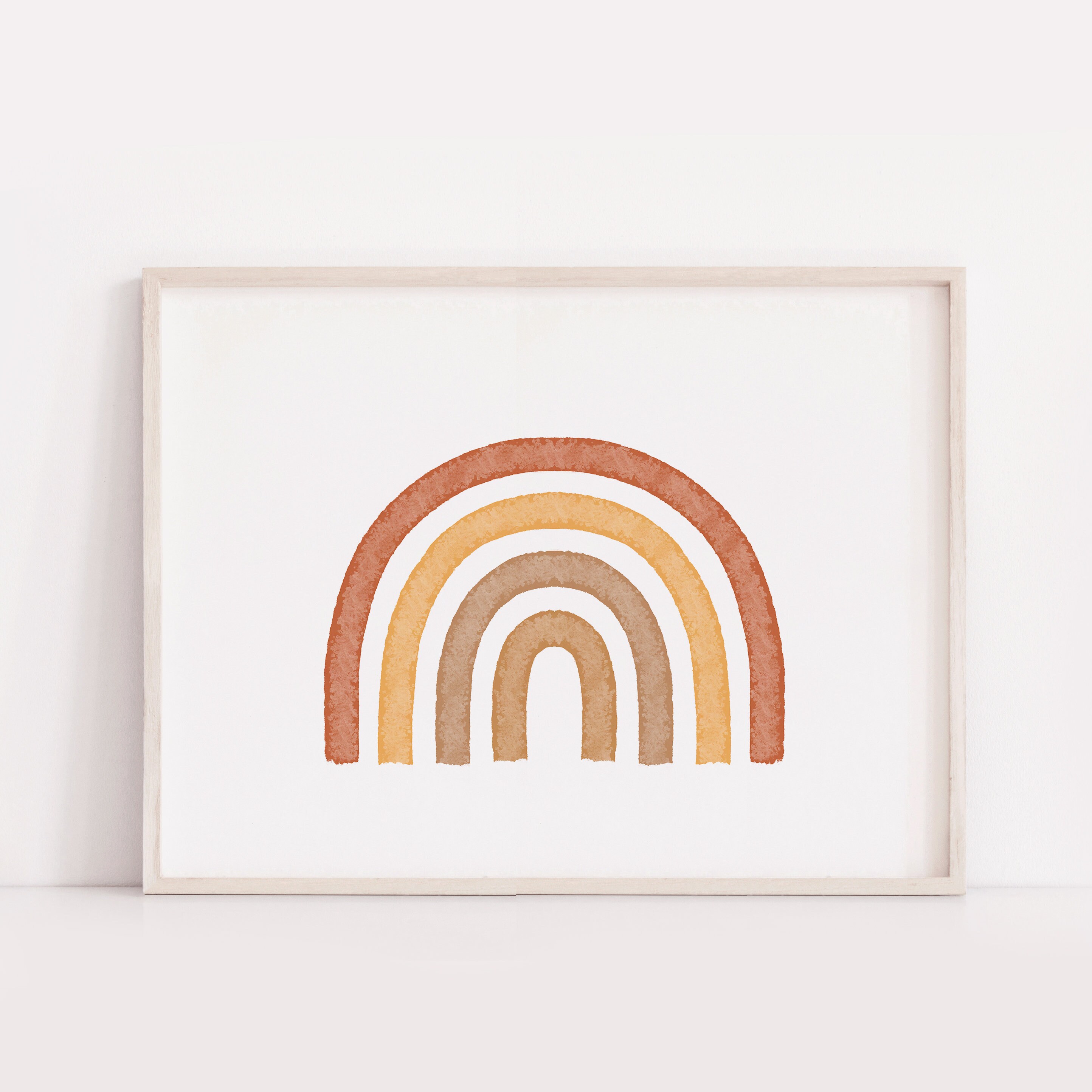 Earth Tone Rainbow Printable Art Downloadable Boho Wall Art Minimalist