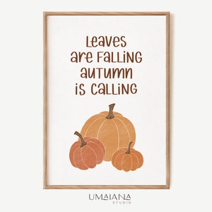 Arte de pared imprimible de otoño Arte de calabaza Impresiones de otoño Cartel de otoño Arte de pared de otoño Impresión de otoño Impresión de otoño Decoración de otoño Impresión digital