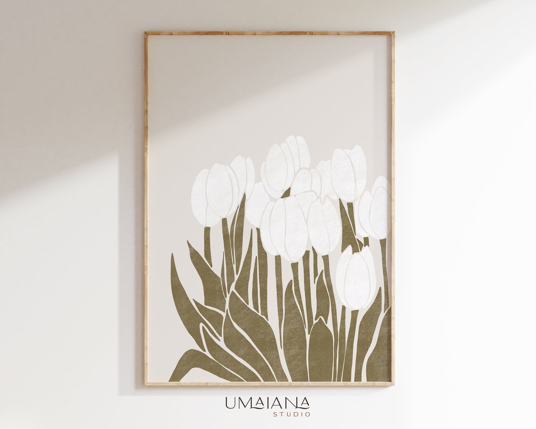 Flower Print Printable Wall Art Prints Flower Poster Tulip Print Floral ...