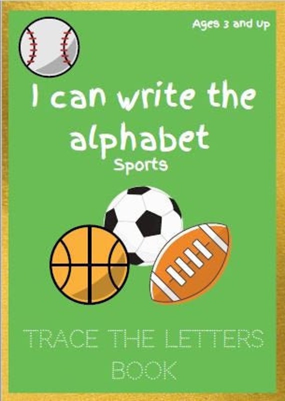 Sports theme Alphabet Tracing Workbook. Printable ABC Etsy