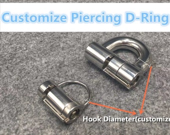 Gauge Individualisierbar Edelstahl/Titan PA Lock Prince Albert Piercing Männliche Keuschheitsvorrichtung Eichel Punktion Genital Piercing D Ring