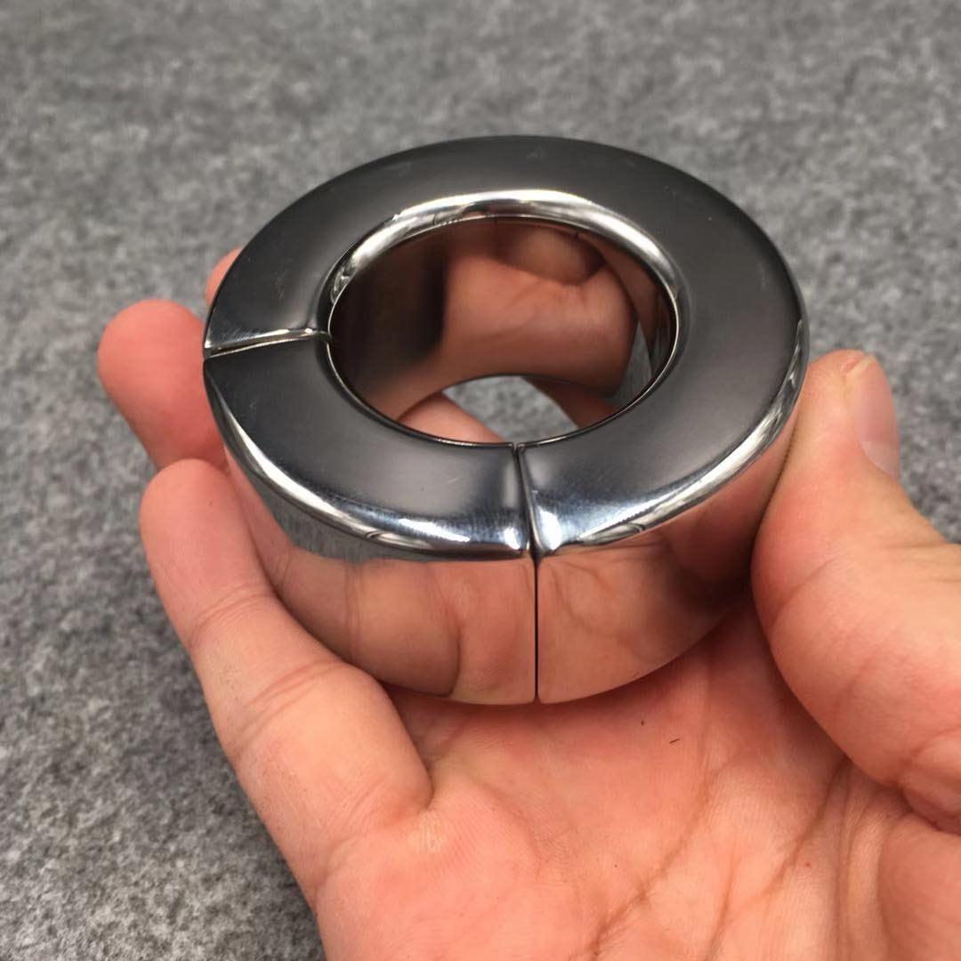 Magnetic Cock Ring Stainless Steel Scrotum Pendant Ball pic