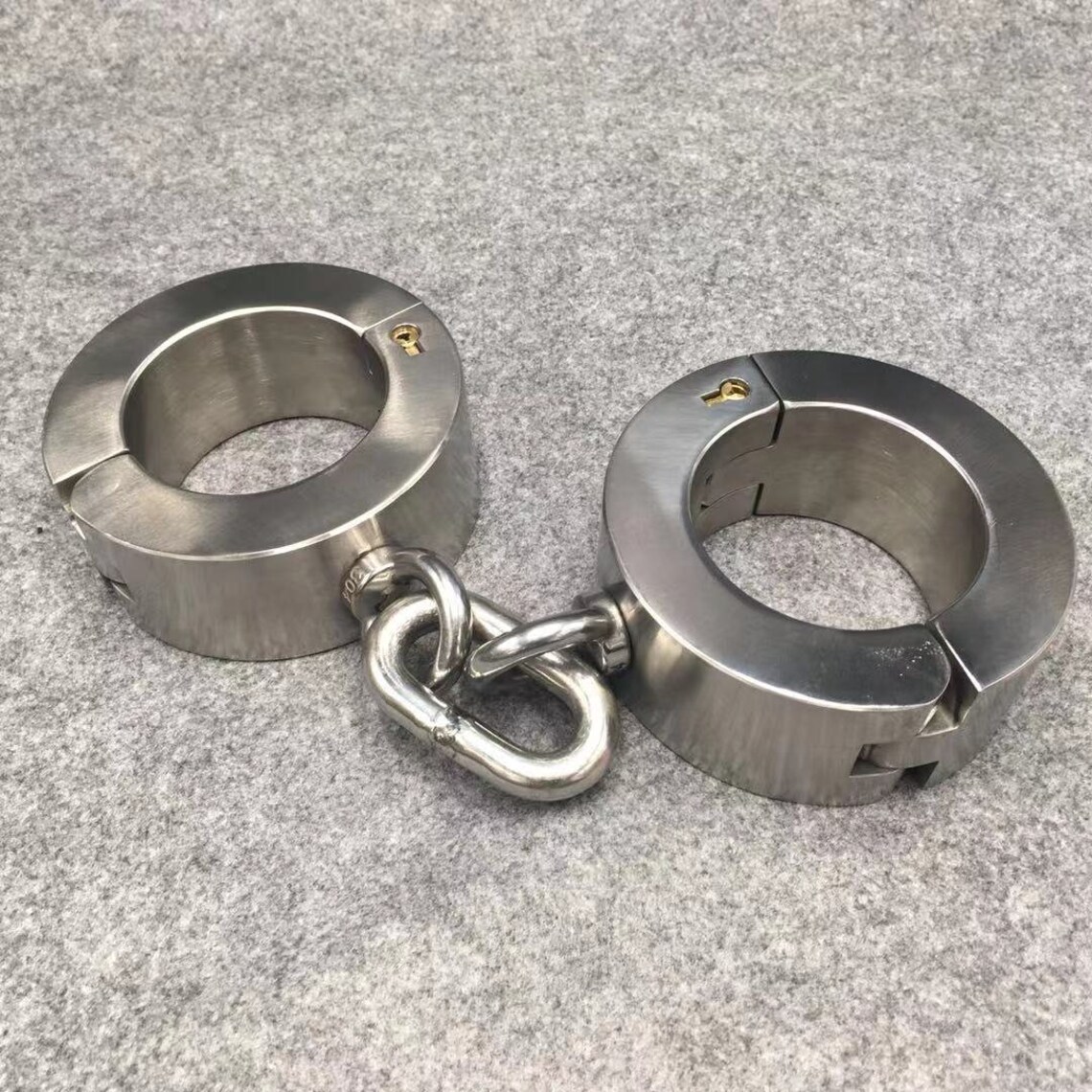 Stainless Steel Heavy Style Handcuffs Metal Bondage Gear Etsy UK