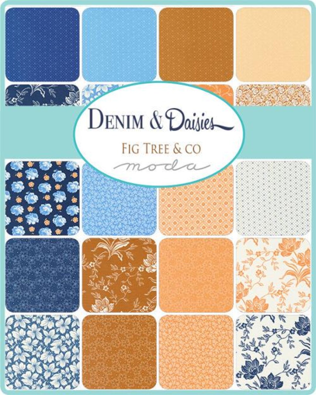 Denim and Daisies Fat Quarter Bundle by Fig Tree for Moda - Etsy
