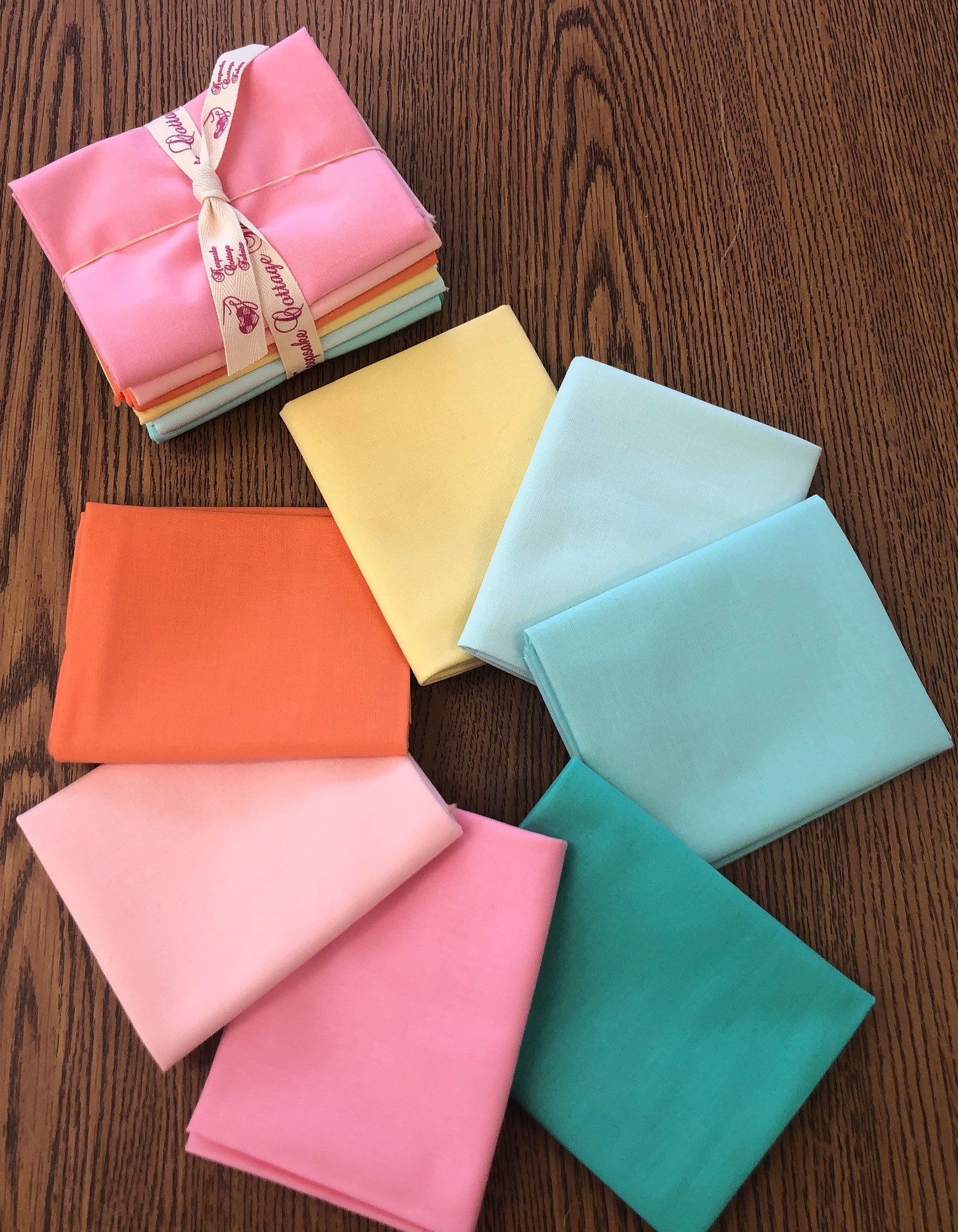 Bright Pastel Solid Fat Quarter Bundle to Coordinate with Etsy