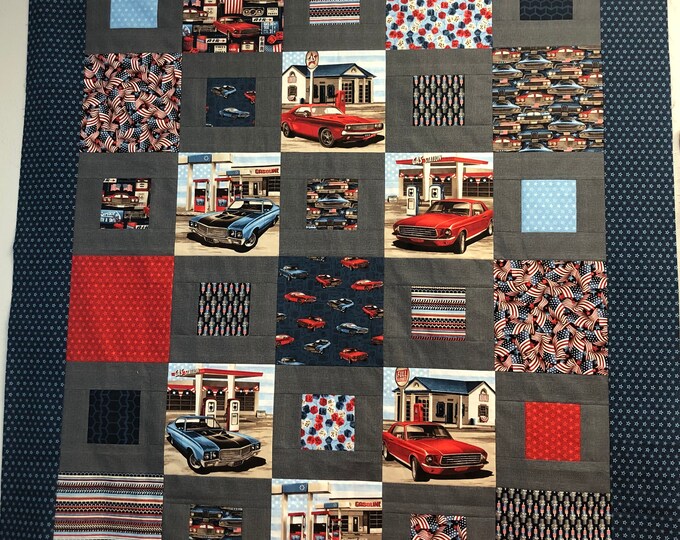 American Muscle Vintage Car Quilt Kit Etsy