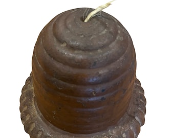 Century old bee hive country store cast iron string holder with original brown paint.