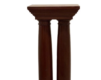 Stunning 19th century 2 column  mahogany sculpture or plant stand - 42.5" tall