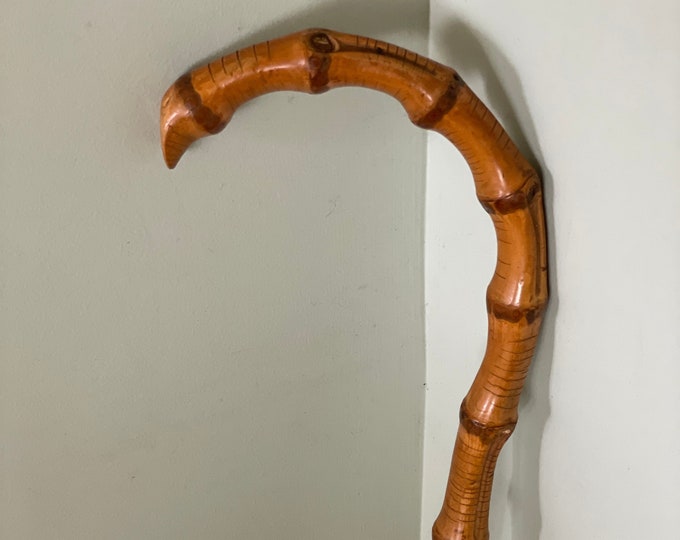 Antique Bamboo Cane Walking Stick or Pointer With a Metal Etsy