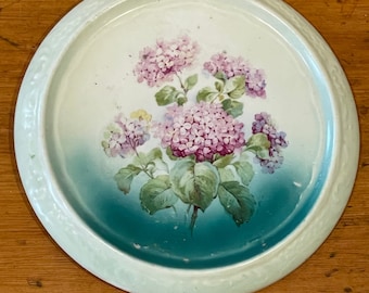 Antique  handpainted teapot trivet with lilacs