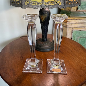 Pair of german crystal candle holders - Nachtmann  Solid Lead Crystal Glass Set of 2