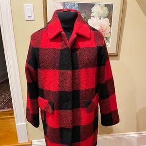 Vintage Pendleton red plaid woolen mills coat