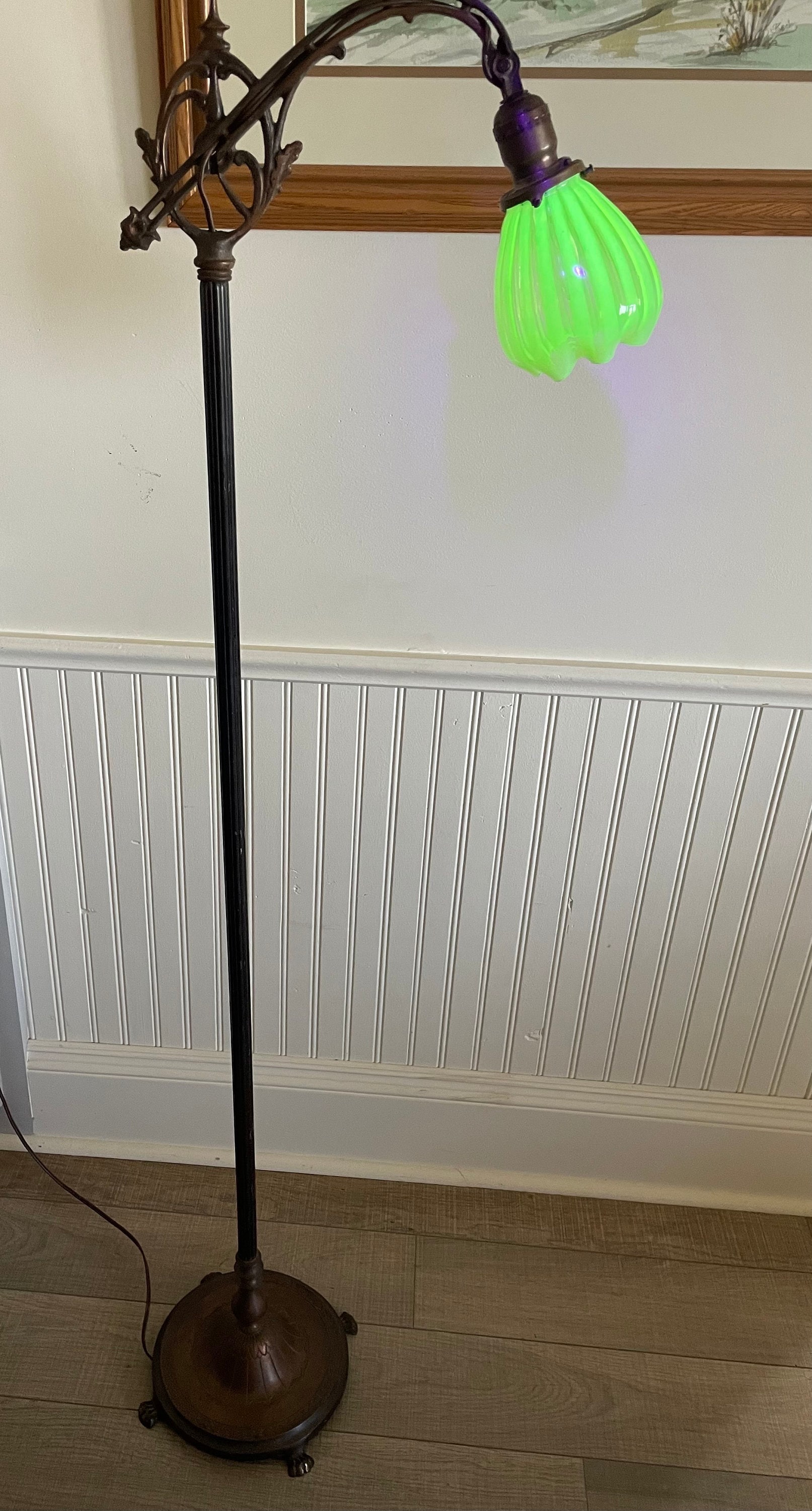 Bridge lamp glass shade deals