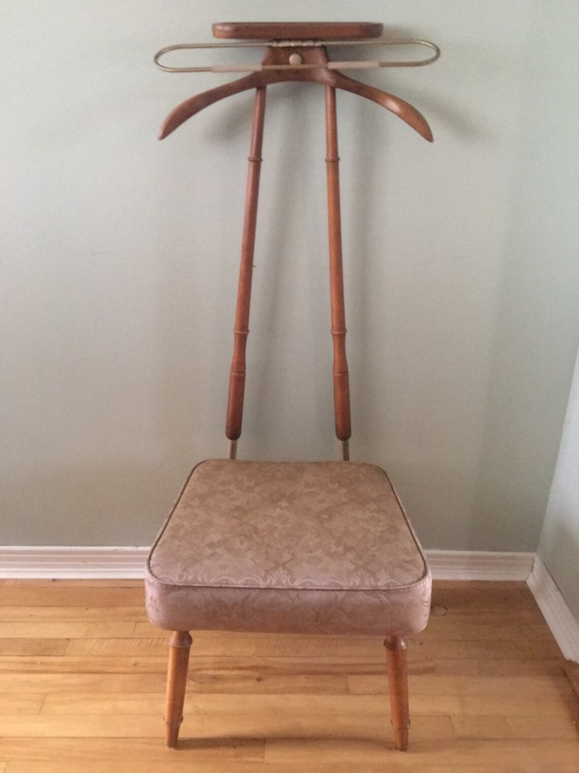 Midcentury gentleman's butler stand with chair. Etsy