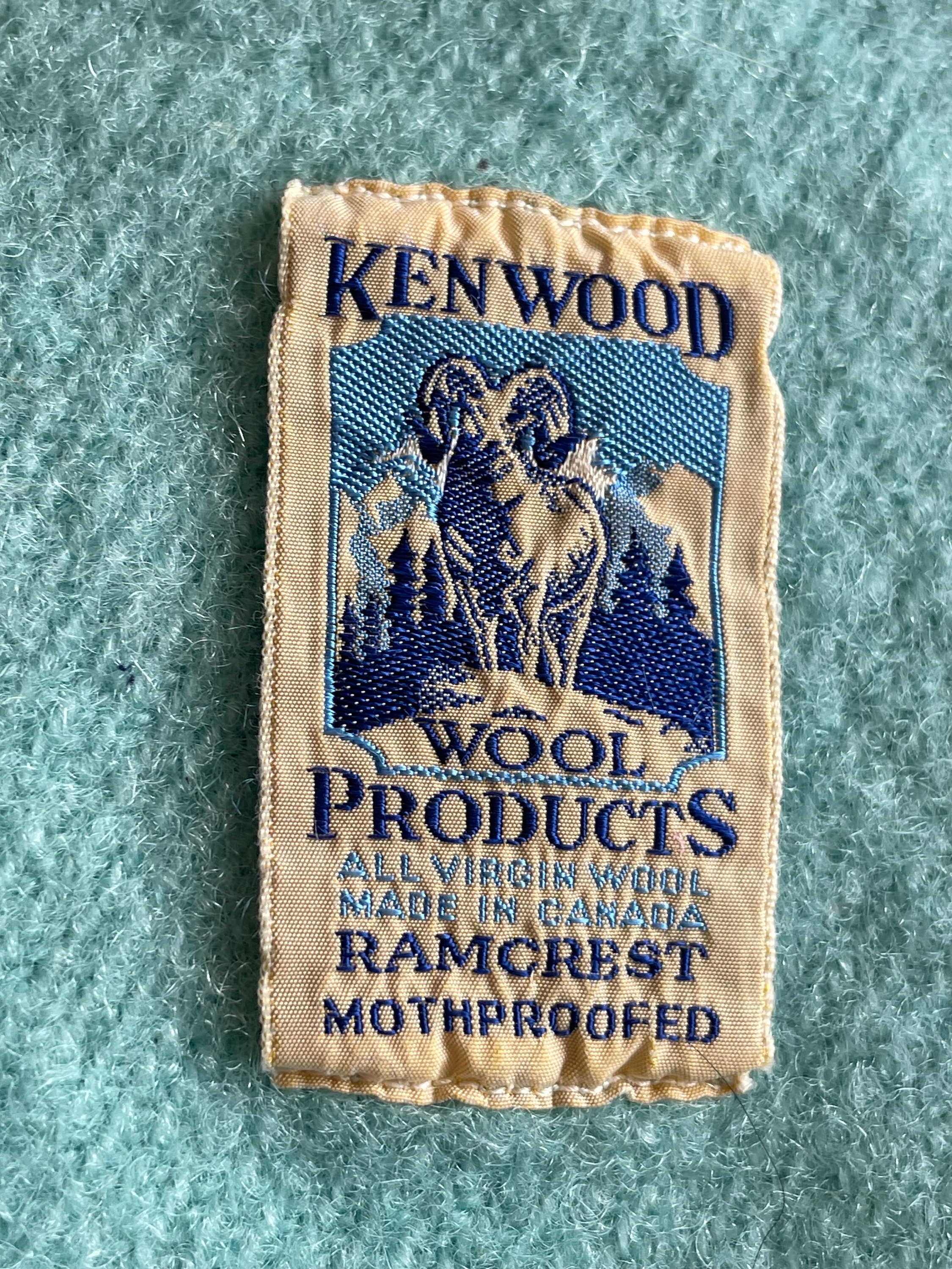 Vintage Blue Kenwood Mills Canadian Woolen Blanket Etsy