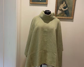 argue★SHETLAND WOOL LINEN VINTAGE PONCHO Limited Edition 100% Pure Shetland Wool Poncho/wrap - Etsy