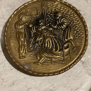 Vintage brass plate match holder - English