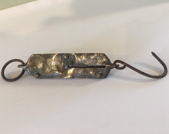P S & W Co. antique brass spring scale