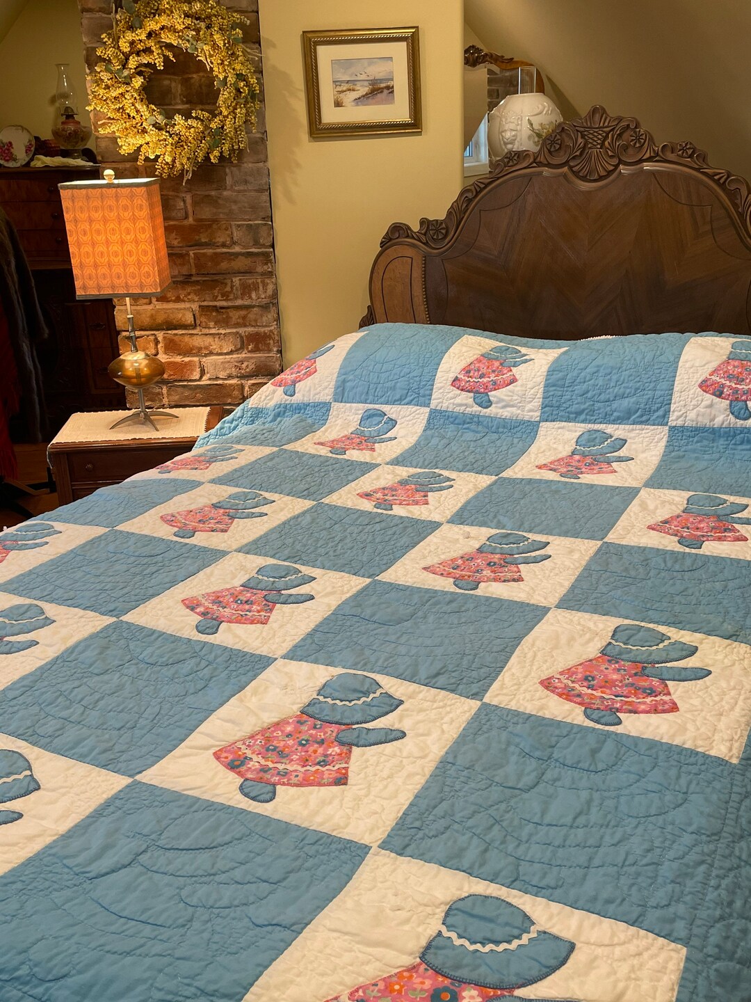 Vintage PEI Handmade Quilt Holly Hobby Style Quilt Etsy