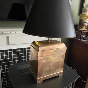 1960s large all brass  statement accent lamp   // study or office // vintage  lighting // retro lighting //