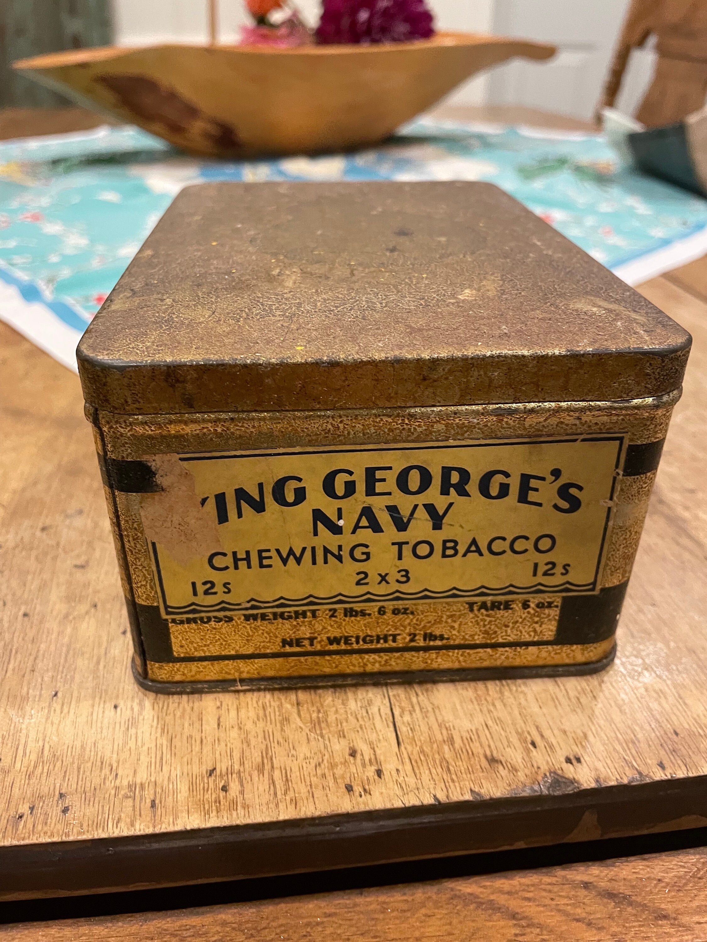 chewing tobacco box Vintage King George's Navy Chewing Tobacco Tin