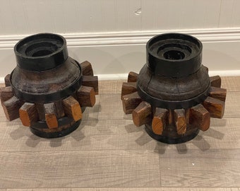 Antique hand made wooden cart wheel hub from well over 100 years ago!