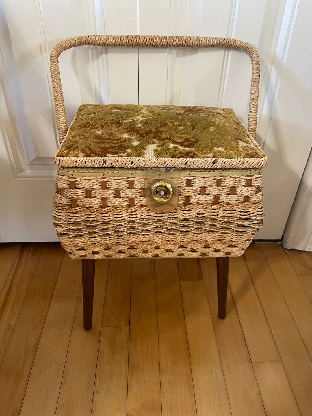 Sewing/knitting Basket on Legs Etsy